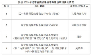 我校在辽宁省高校课程思政建设项...